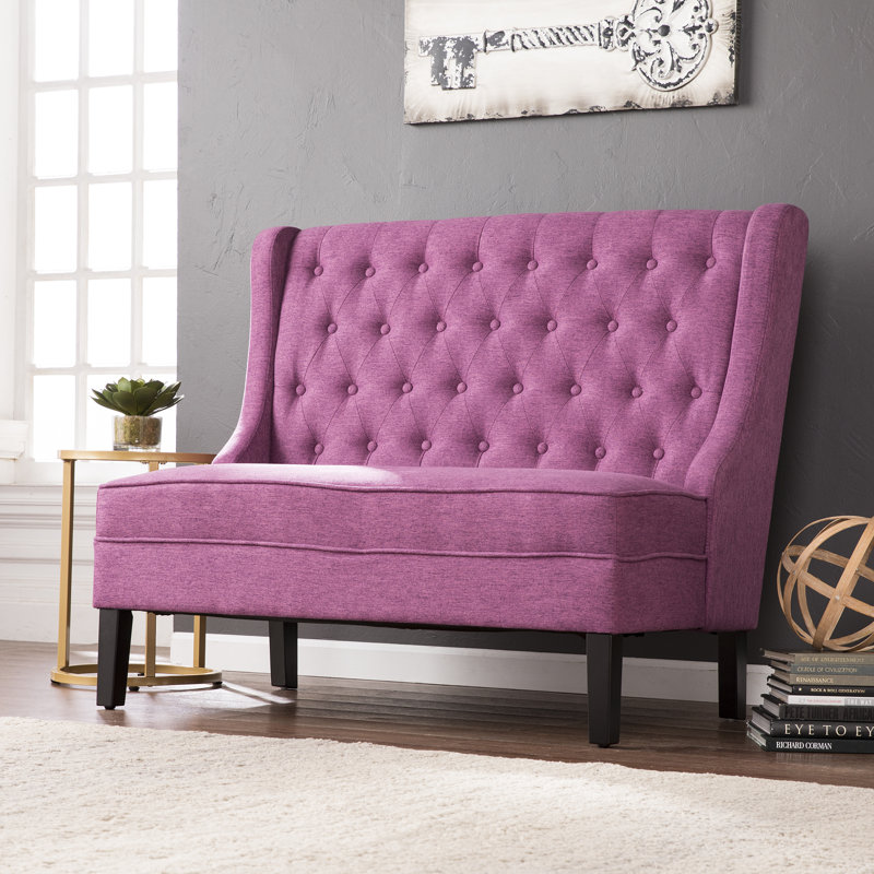 Halpin High-Back Tufted Settee Upholstered Bench & Reviews | Joss & Main